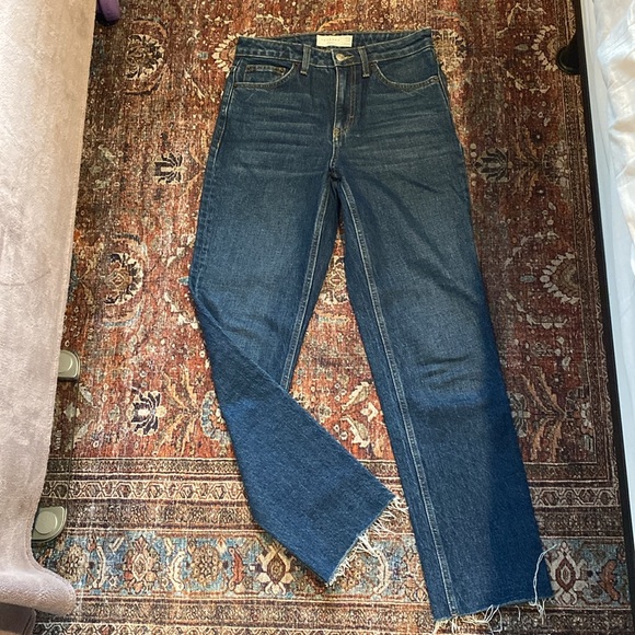 Topshop Straight Fit Full length Jeans. Size 26. Dark Denim. High waisted. Cute! - Picture 4 of 12